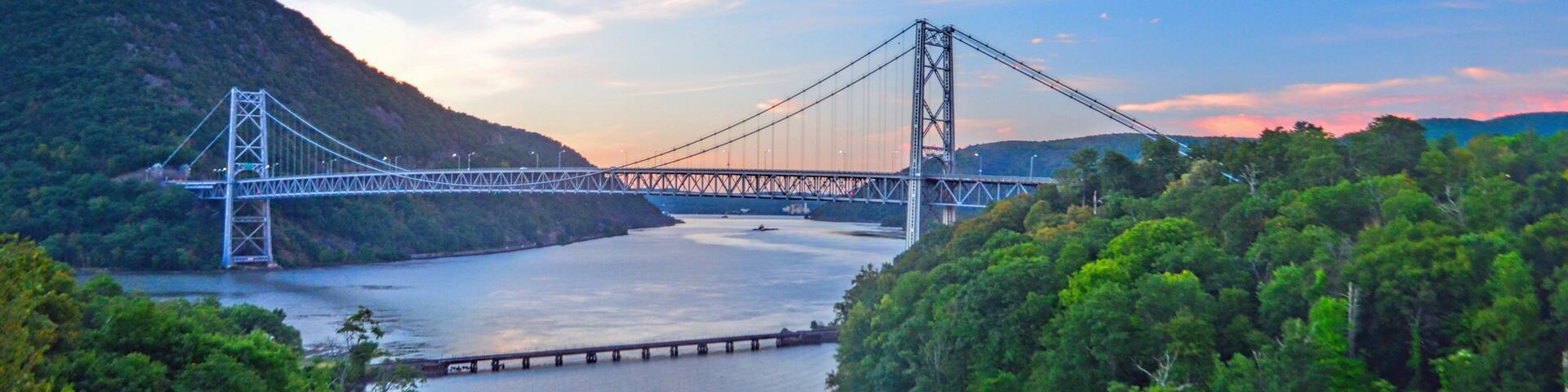 The Bear Mountain Bridge at sunrise, New York