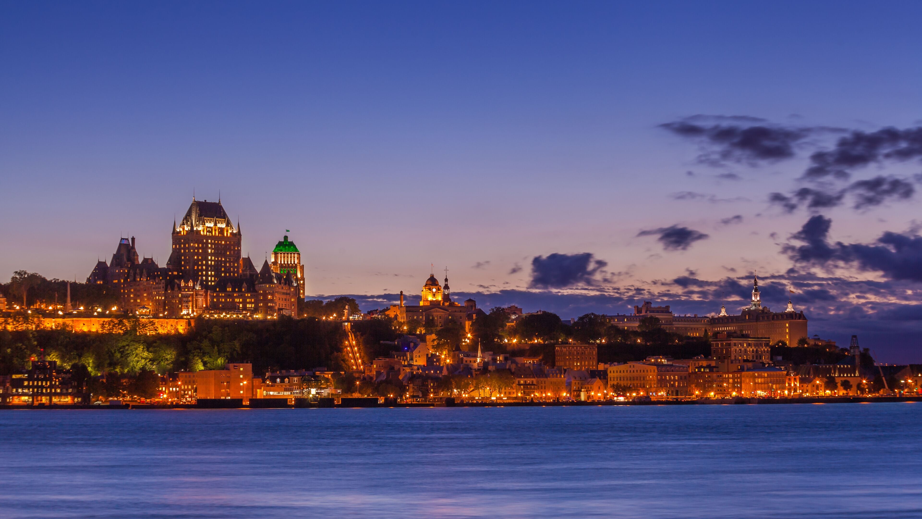 Skyline of Quebec City over Saint Lawrence River