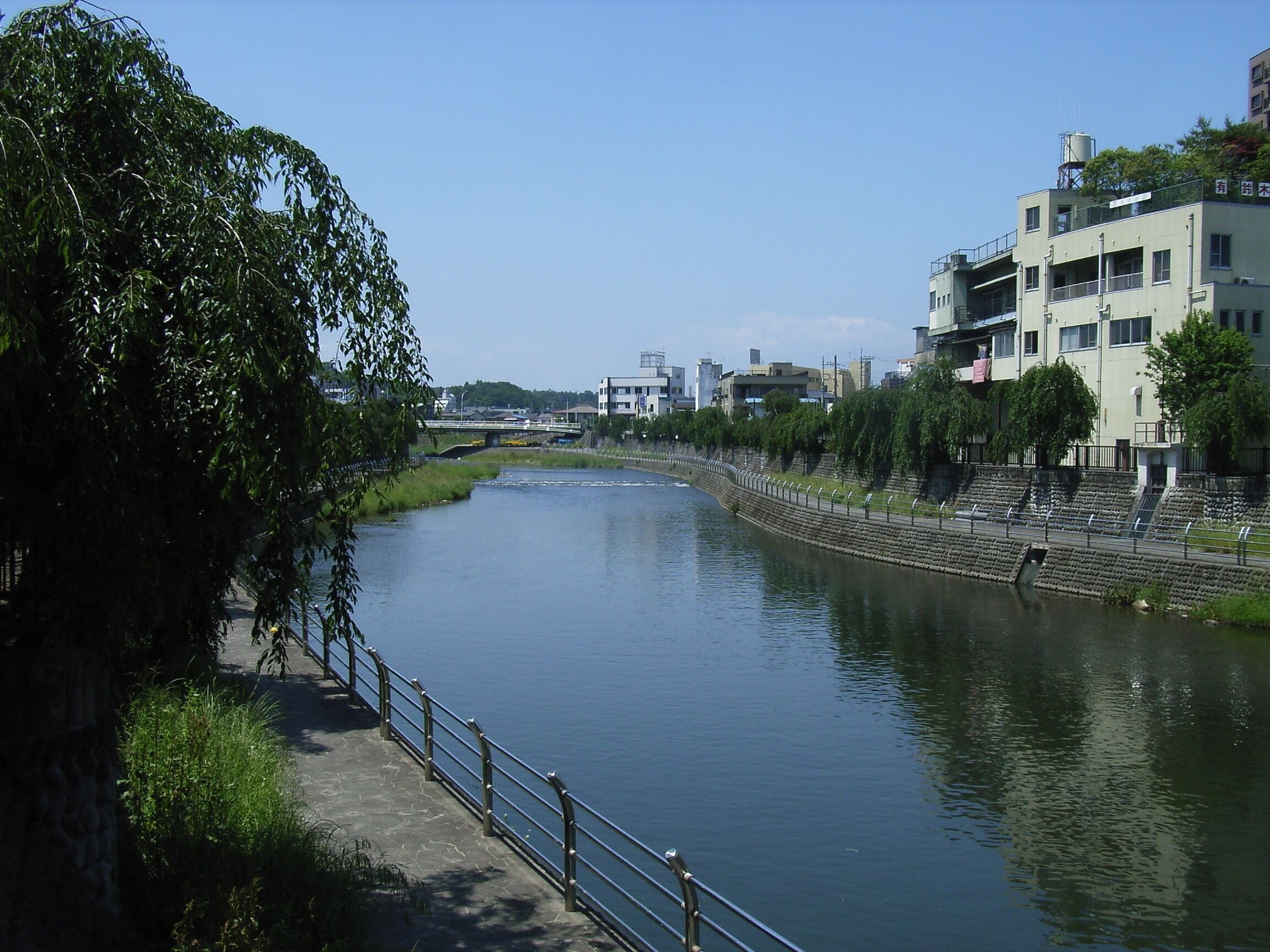 Ta River (Tagawa). Utsunomiya, Tochgi prefecture, Japan. From the Saiwai Bridge.