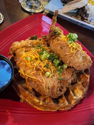 Chicken and waffles, they were absolutely amazing if you live in the area, you must go to their brunch