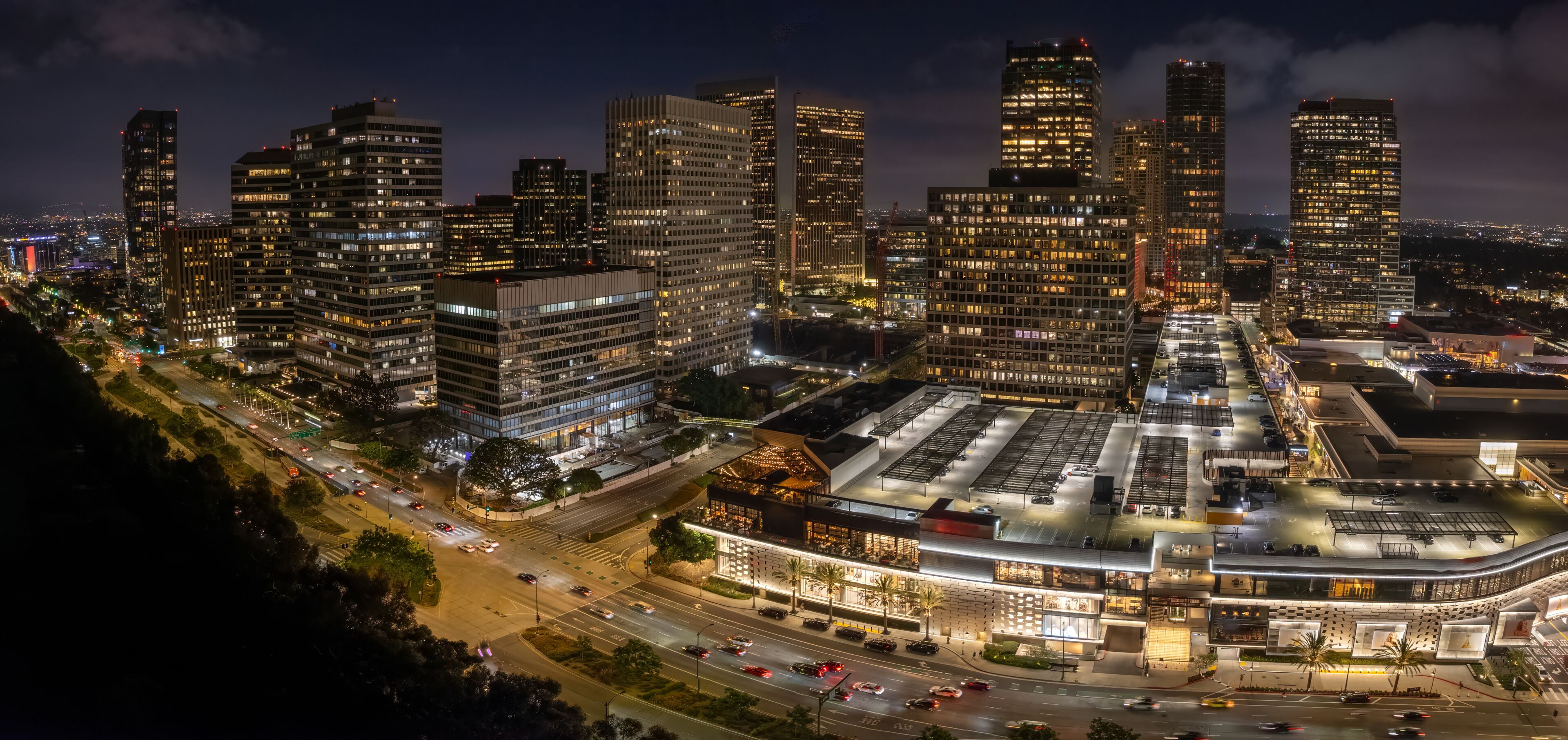 Cityscape of Century City at Night 