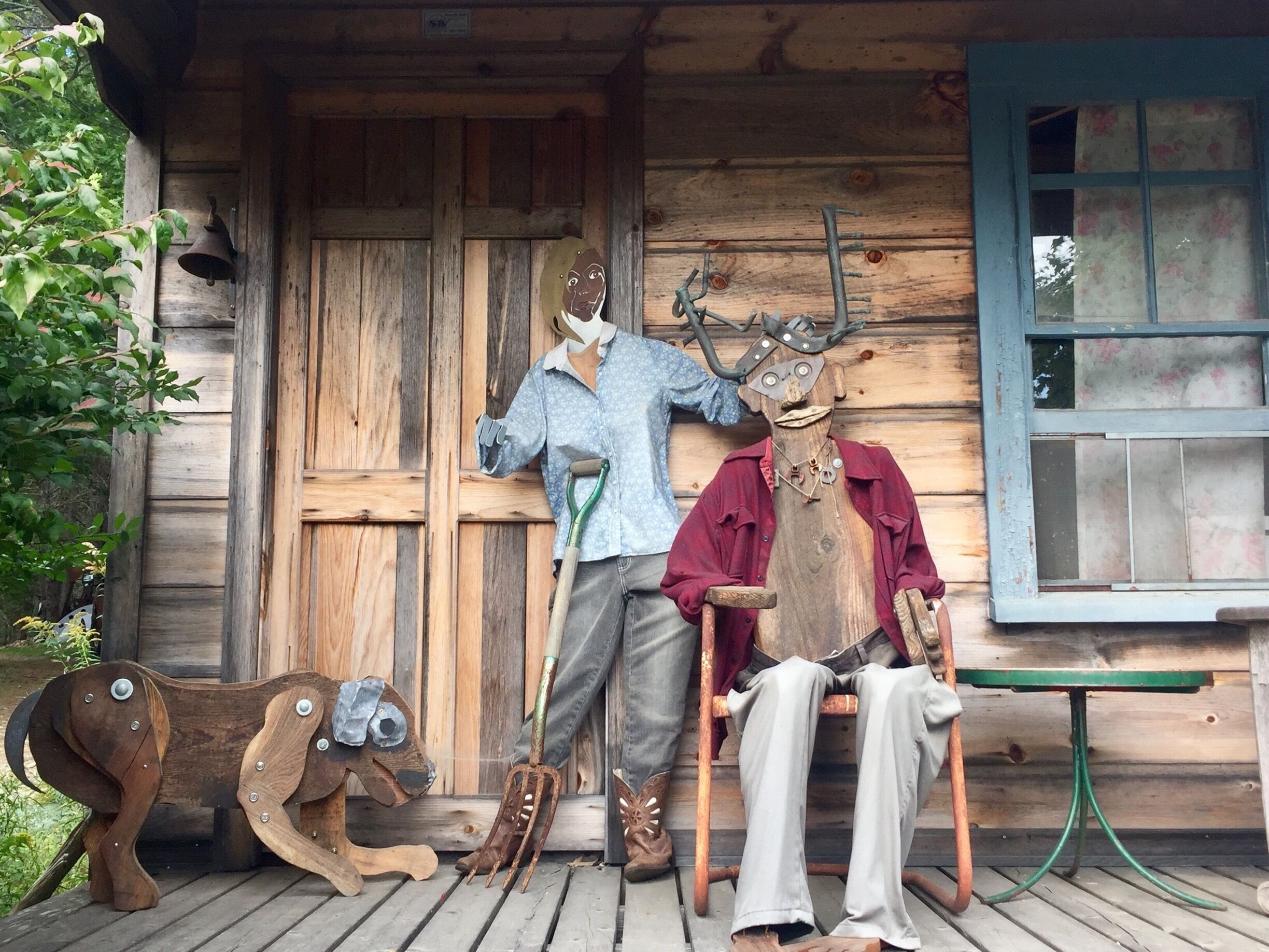 Created by sculptor Peter Beerits the town of Nellieville is a work in progress. It contains homes, businesses and a jail all populated by the artists creations. 