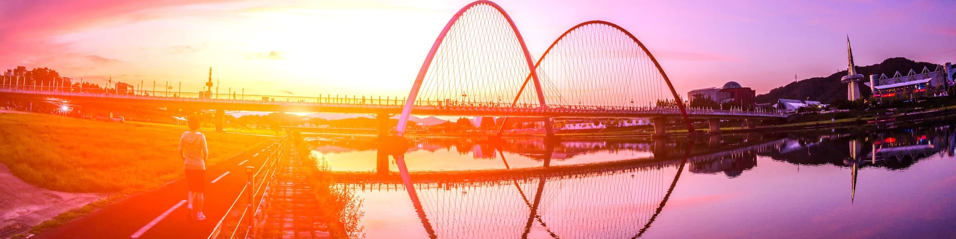 Color of Expo bridge at Daejeon,South Korea.