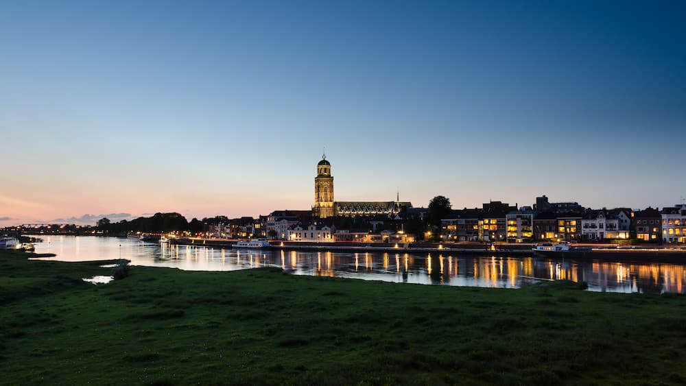 Deventer skyline at night; Shutterstock ID 209017327