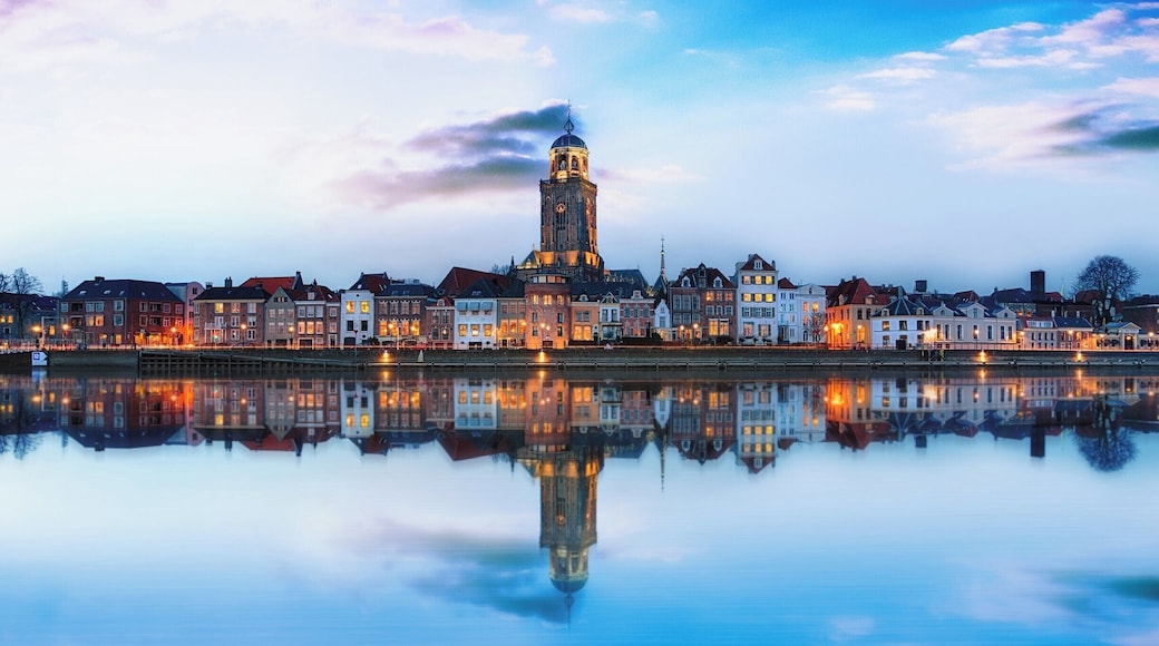Deventer is a city in the east of the Netherlands. It has about 97,000 inhabitants. It was founded by Lebuinus around 768. He built a wooden church there.