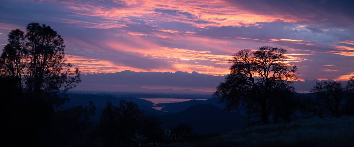 Sunset in the Sierra Foothills Overlooking the Central Valley and Lake Folsom