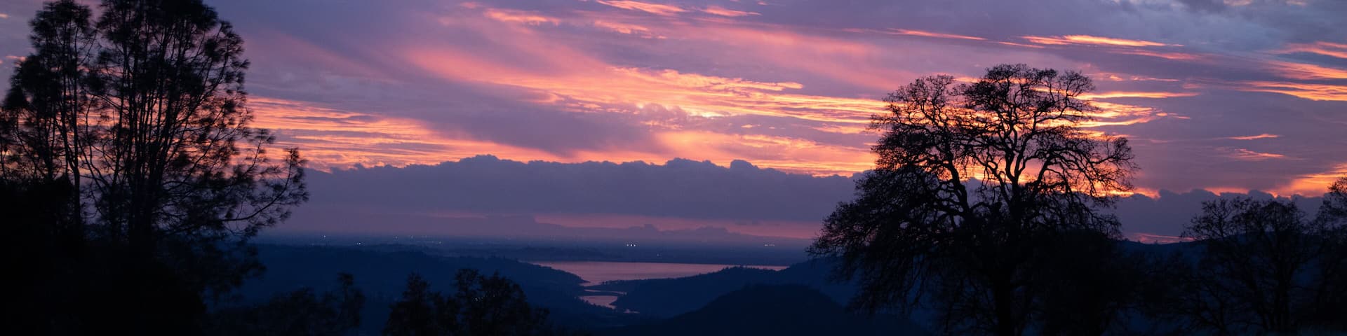 Sunset in the Sierra Foothills Overlooking the Central Valley and Lake Folsom