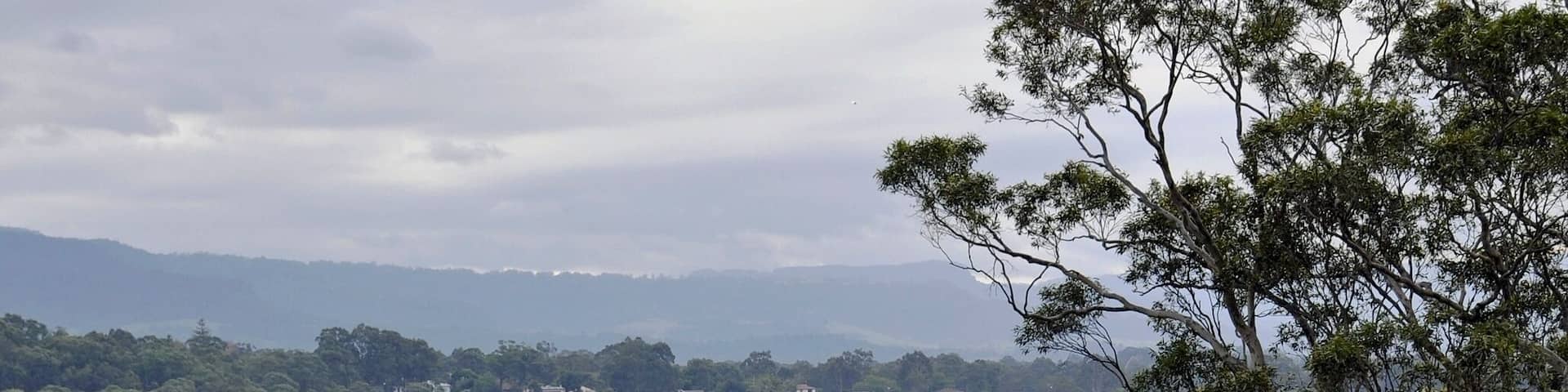 view from the Hanging Rock a prominent landmark of Nowra , 46.25 metre above the Shoalhaven river, New South Wales, Australia