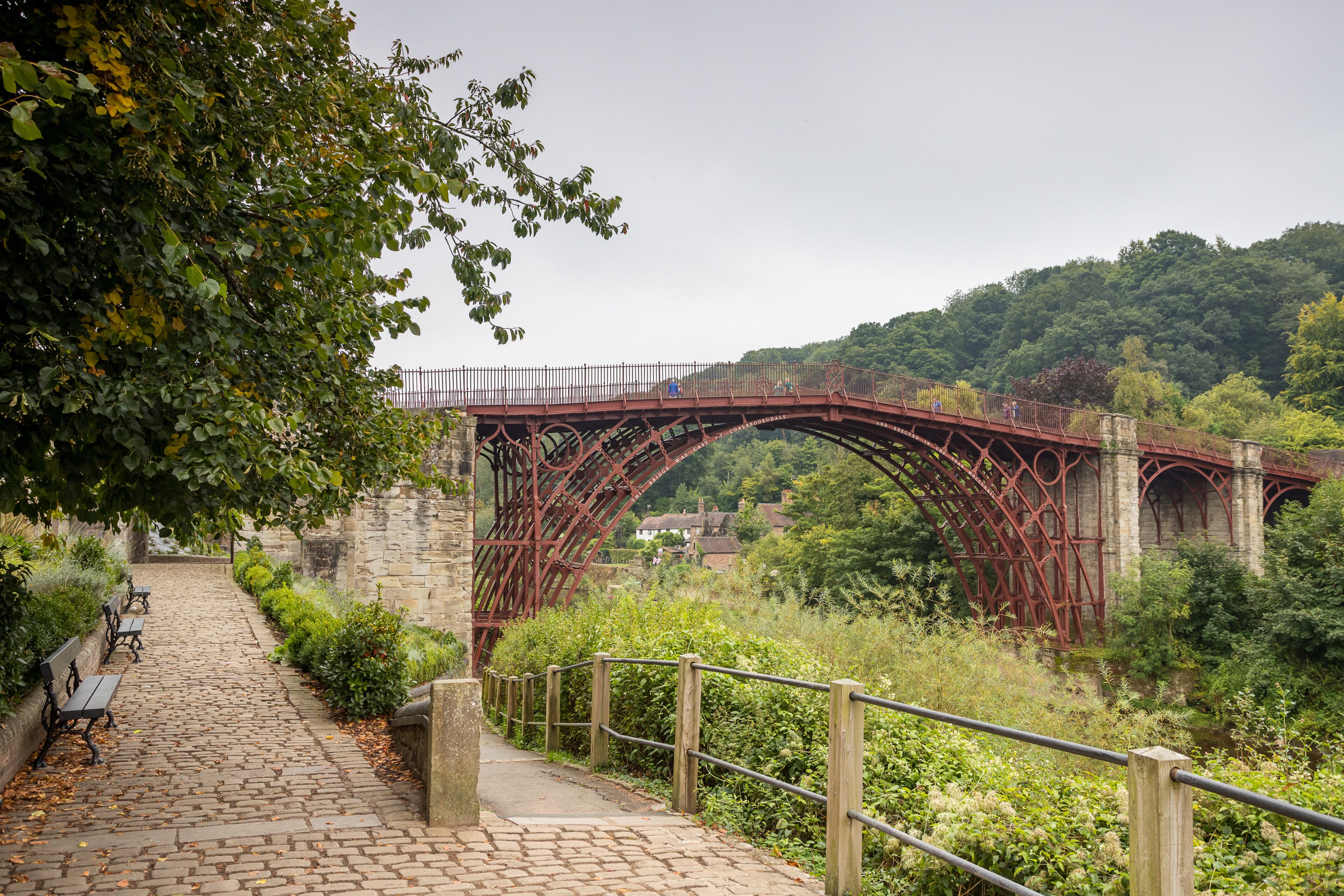 Sloping pathway to the Iron Bridge