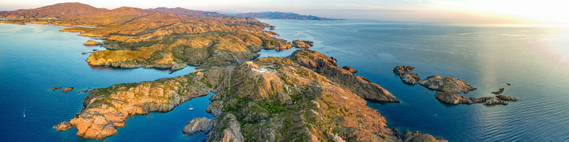 Aerial view from Cap de Creus to the Costa Brava