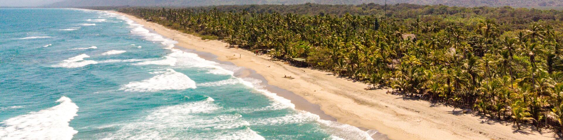 aerial views from tayrona park, santa marta colombia