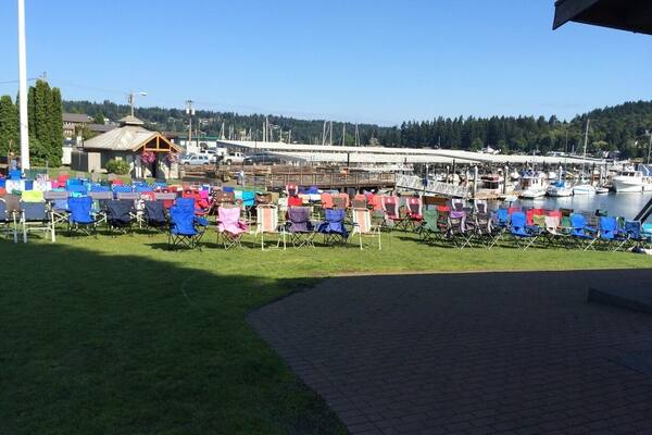 People in my town are so orderly... Today is the last day of our summer free concerts series. Folks start, early in the day, to pre-claim their spots by bringing lawn chairs etc...no chaos no BS and all fall inline until concert time. Now, that's my little town.