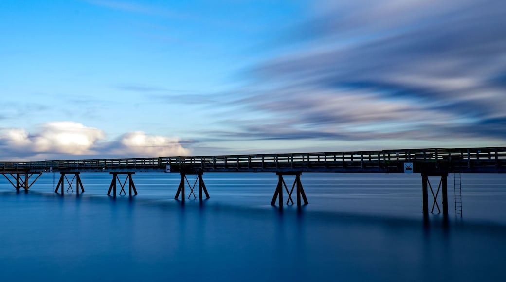 Wooden pier extending into the distance in Sidney Pier, Sidney, BC, Canada