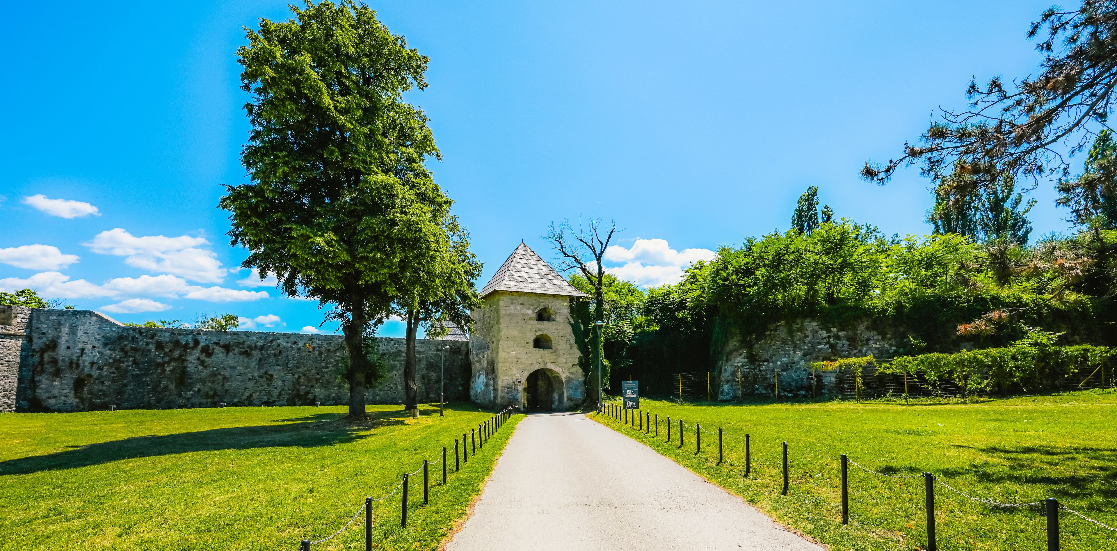 Ancient Kastel Fortress in Banja Luka, Bosnia and Herzegovina, massive stone walls and historic fortifications on the banks of Vrbas river.