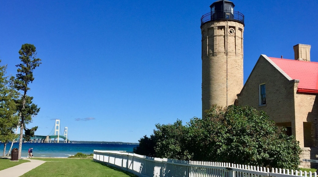 Michigan Great Lakes vacation. Mackinaw Bridge in the distance