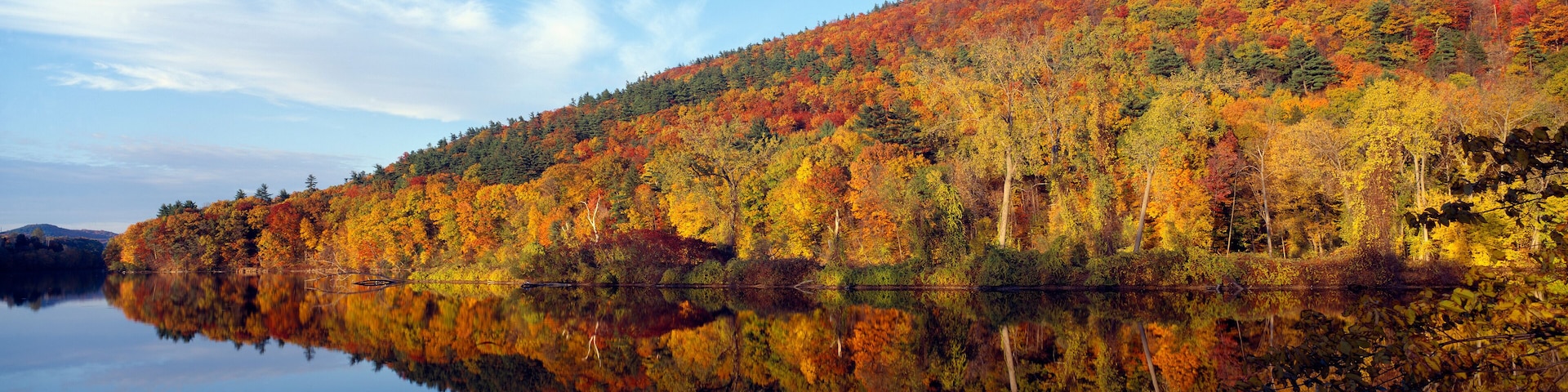Autumn colors along Connecticut River, Brattleboro, Vermont