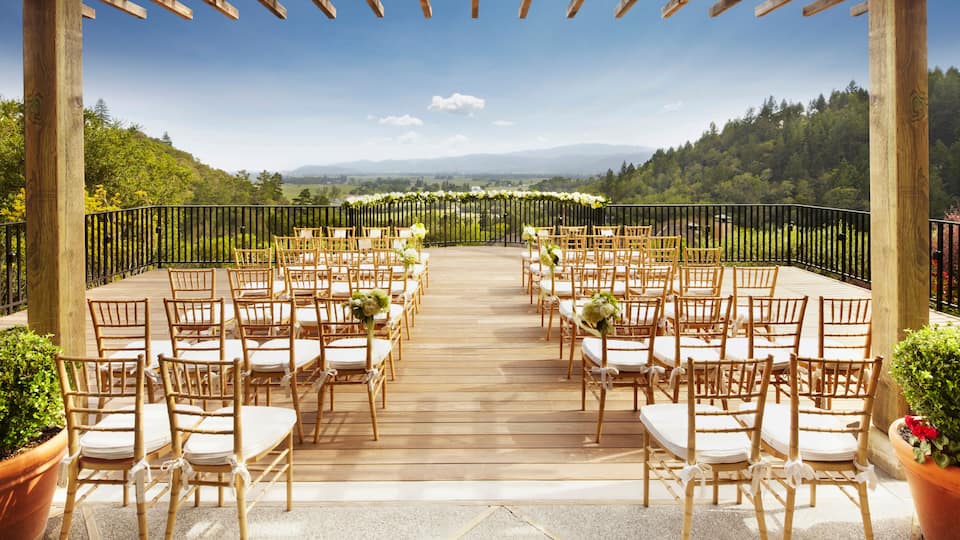 Destination wedding in wine country