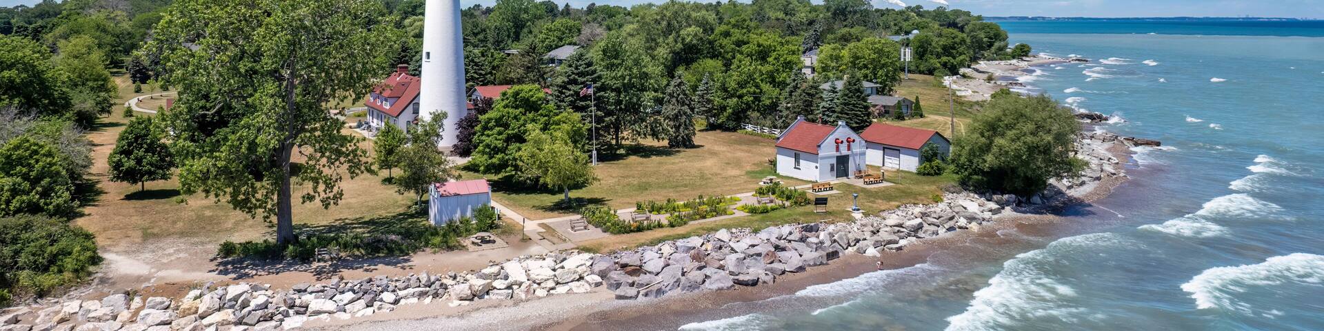 Wind Point Lighthouse in Racine Wisconsin - taken from Lake Michigan