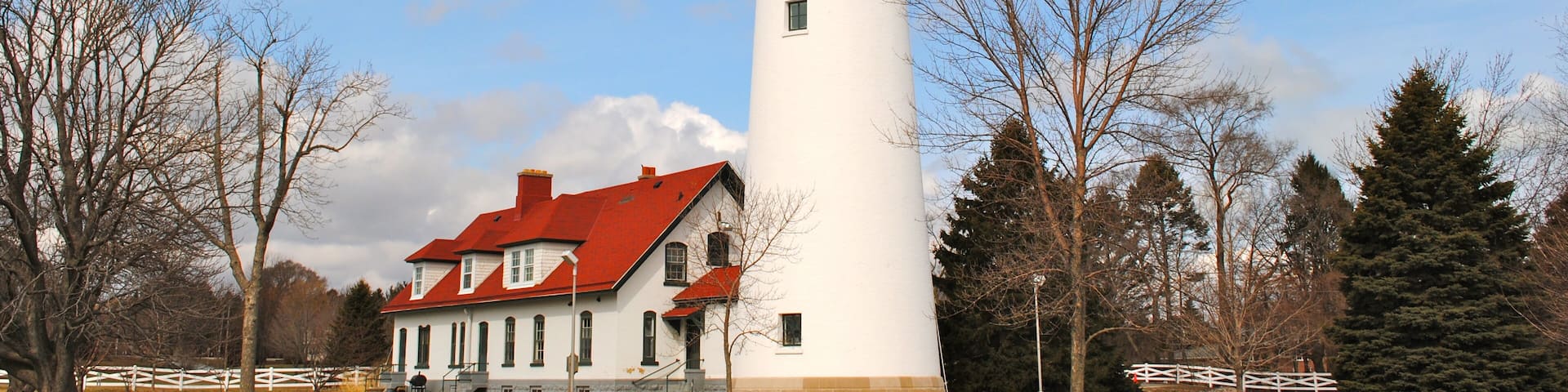 Wind Point lighthouse in Racine, Wisconsin.; Shutterstock ID 521192524