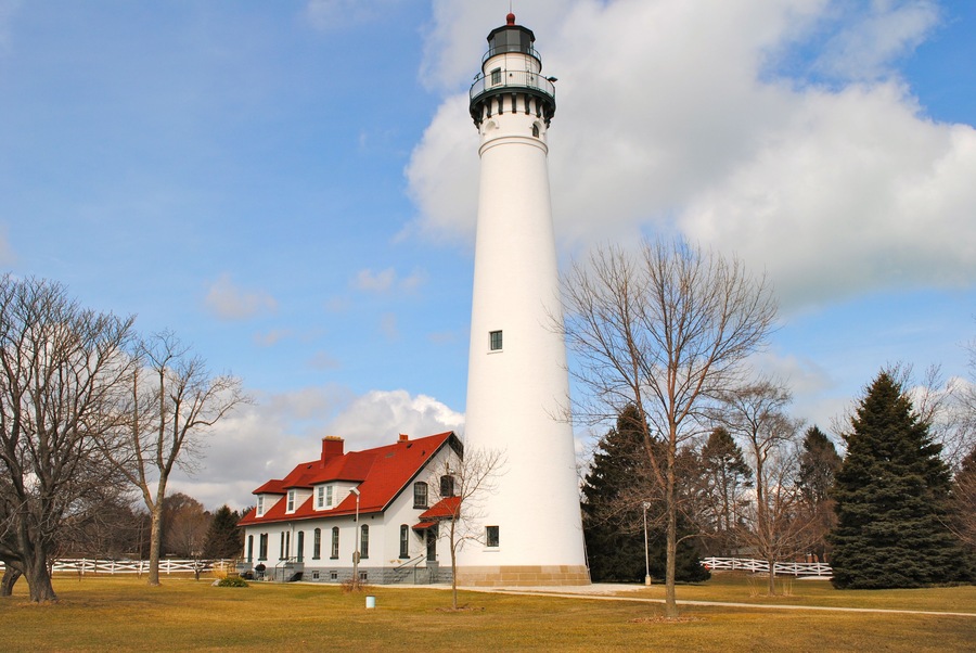 Wind Point lighthouse in Racine, Wisconsin.; Shutterstock ID 521192524