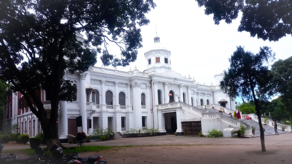 Rangpur,Bangladesh-August 26,2024: A historical building Front view of Bangladesh named Tajhat Jamidar Bari or Tajhat palace.