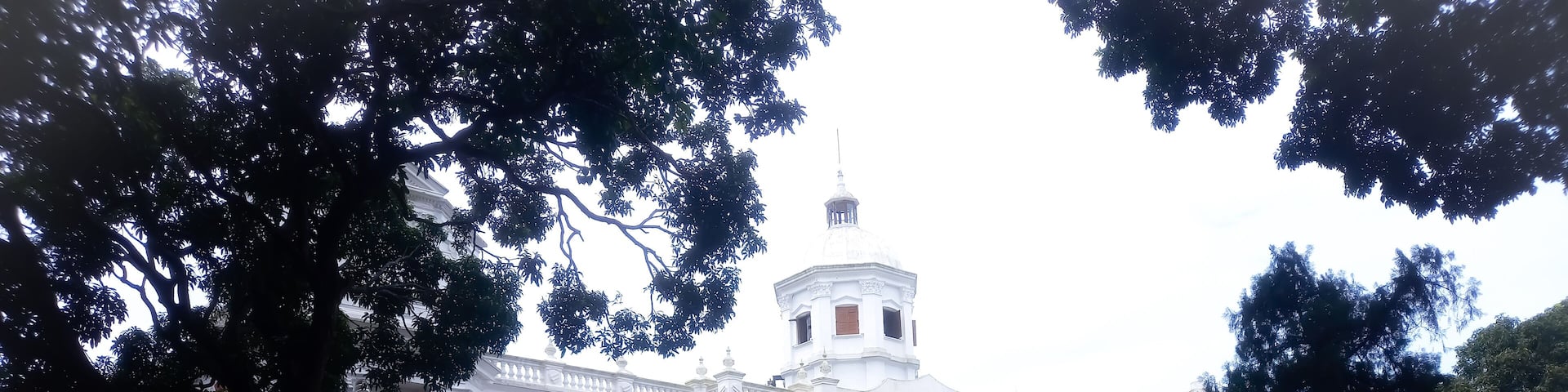 Rangpur,Bangladesh-August 26,2024: A historical building Front view of Bangladesh named Tajhat Jamidar Bari or Tajhat palace.