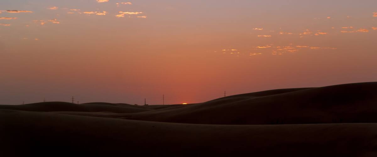 Crespusculo sobre los medanos de coro, estado falcon, venezuela