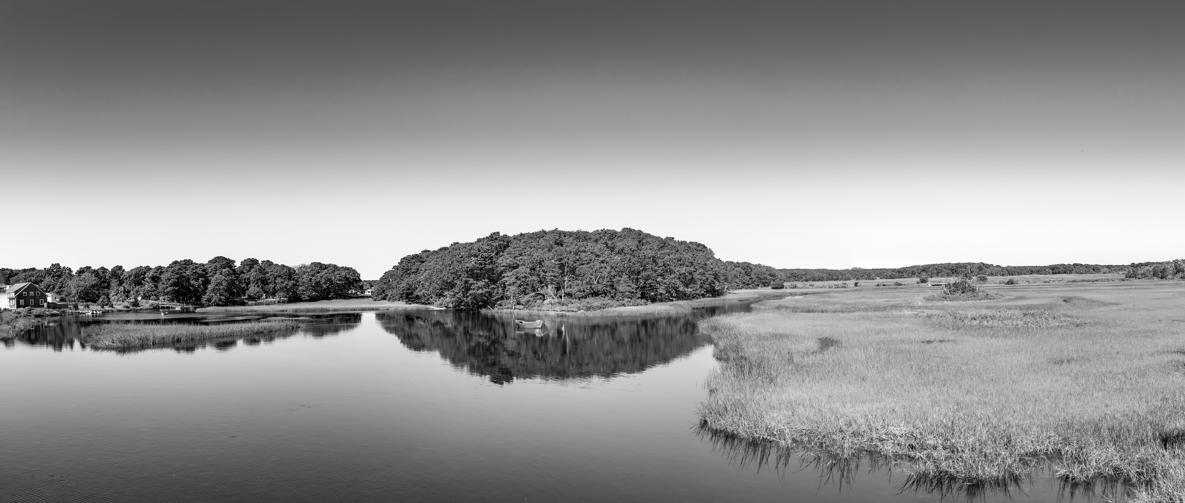 boat at beautiful lake landscape at Harwich