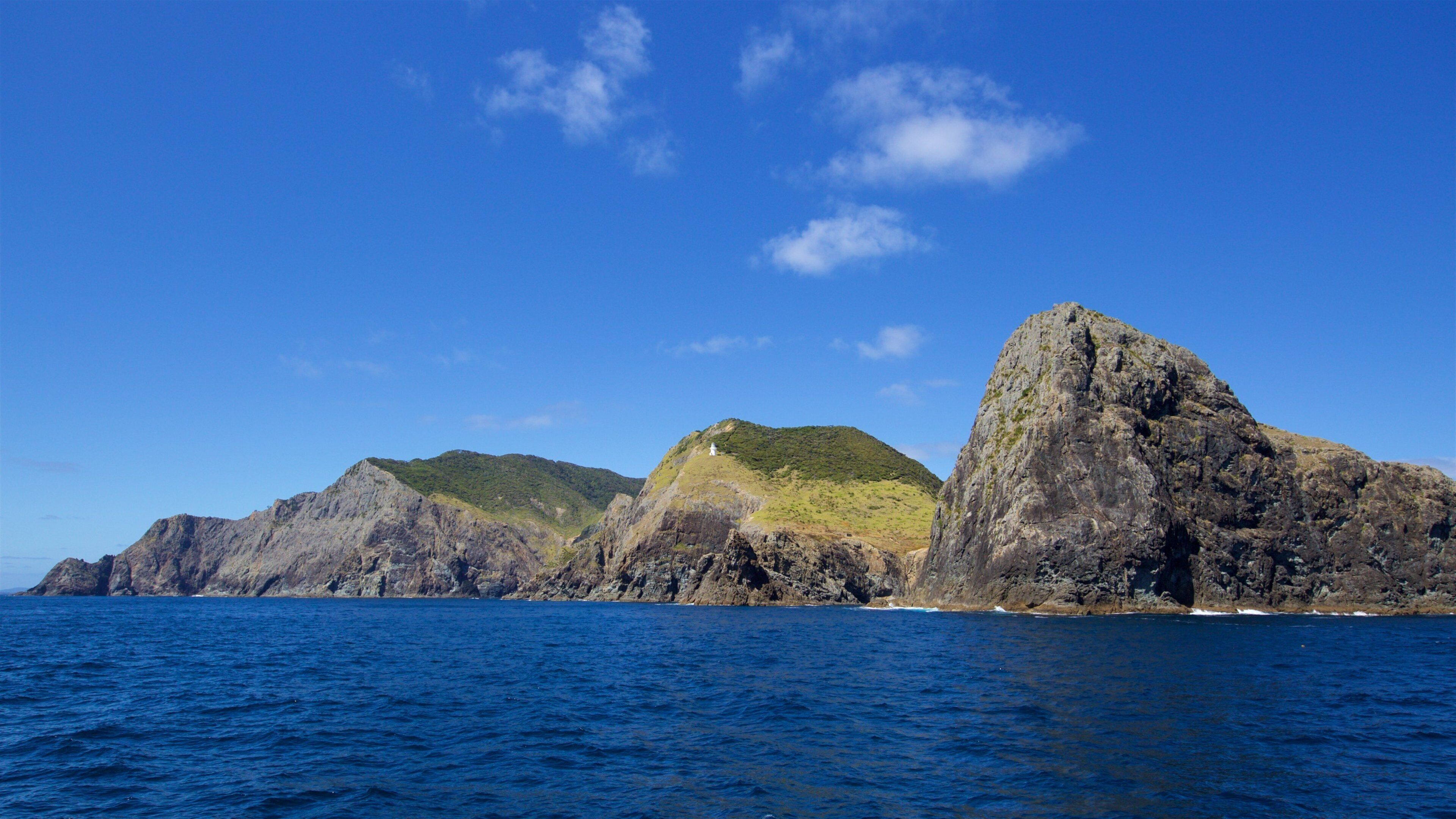 Russell ofreciendo una bahía o puerto y costa escarpada