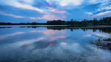 sunset over the lake