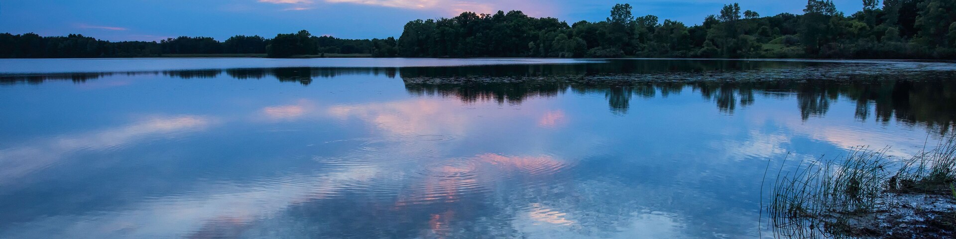 sunset over the lake