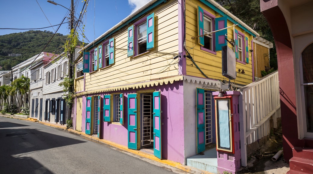 Street landscape of the city Road Town in Tortola