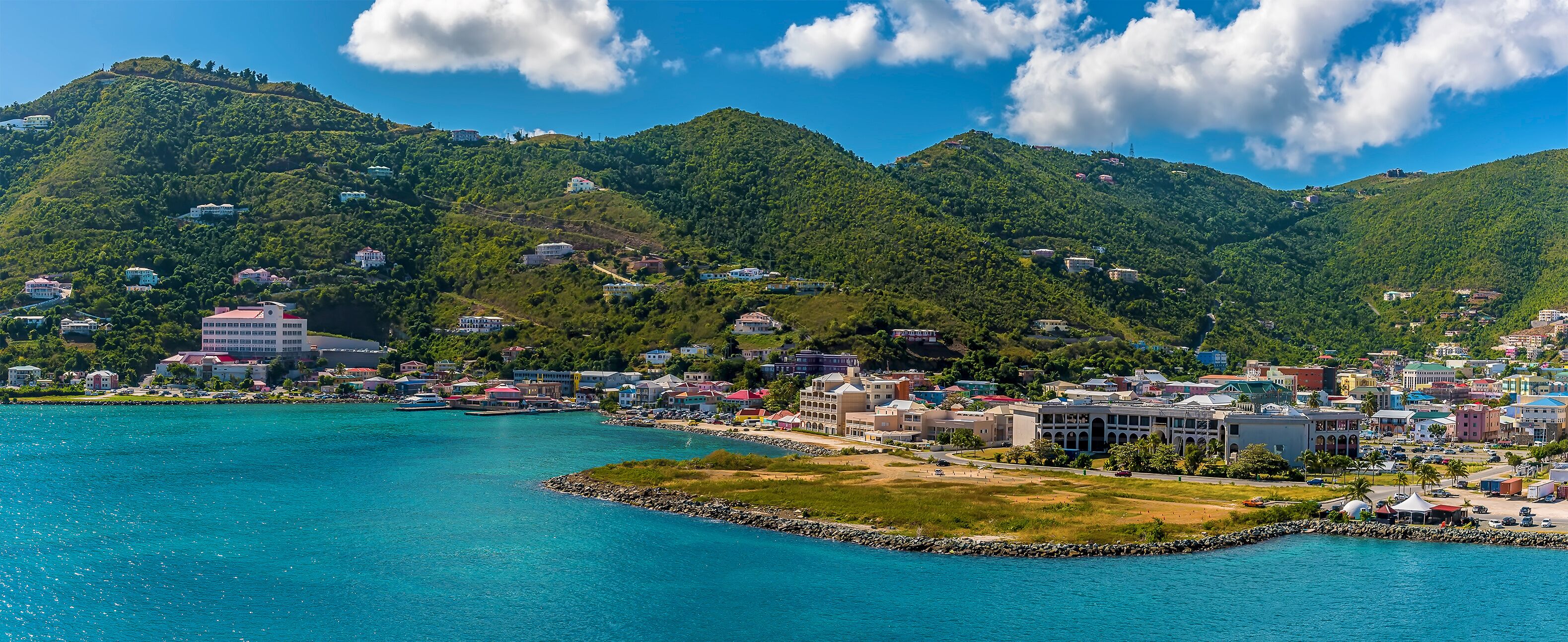 A view towards the waterfront in Road Town, Tortola