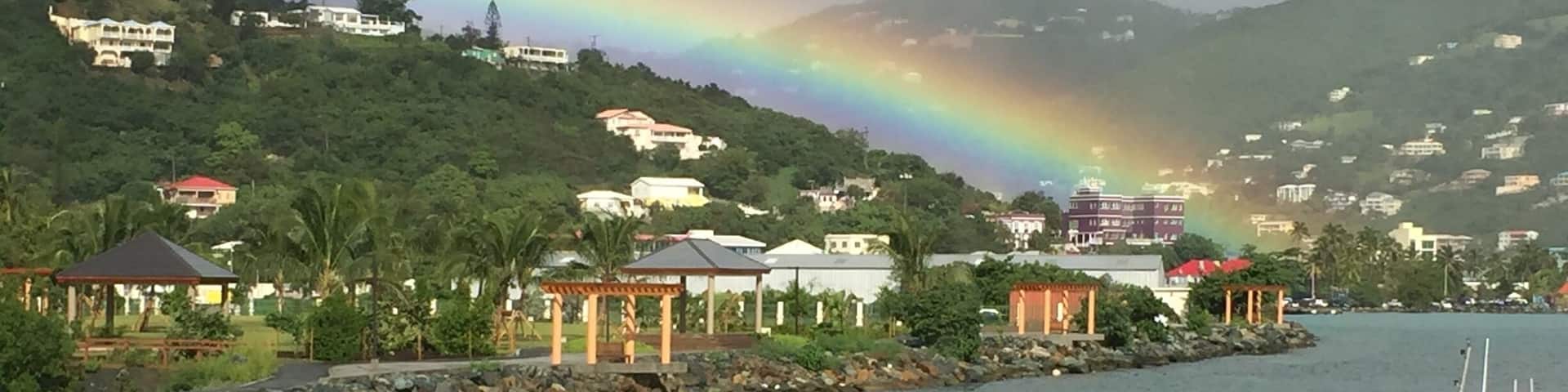 A fantastic rainbow from my window.