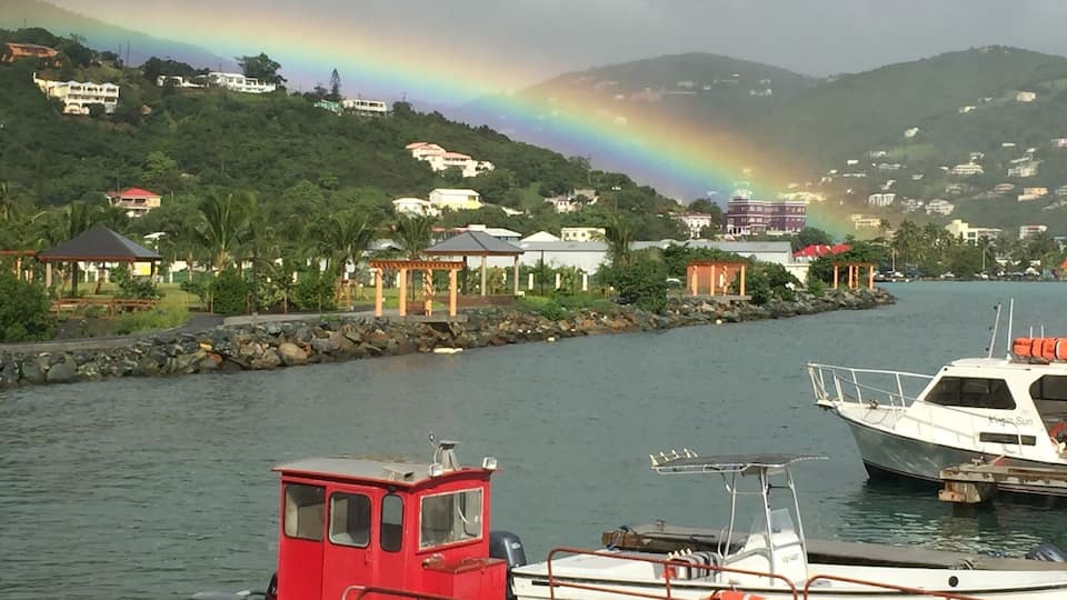 A fantastic rainbow from my window.