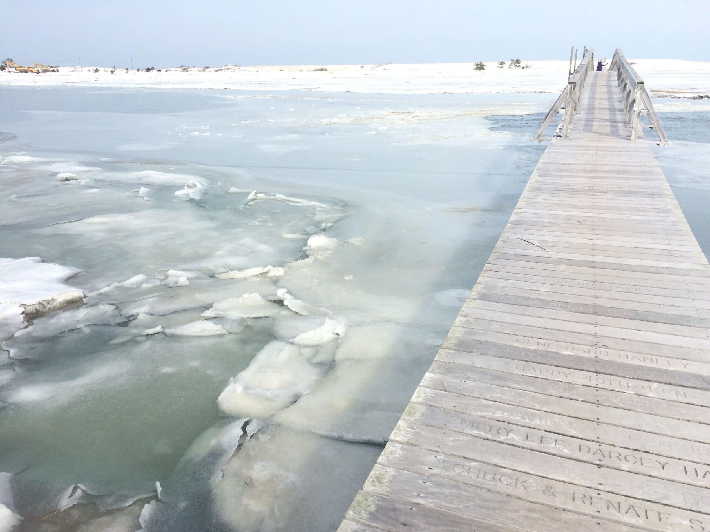 #Snow Boardwalk to the Bay