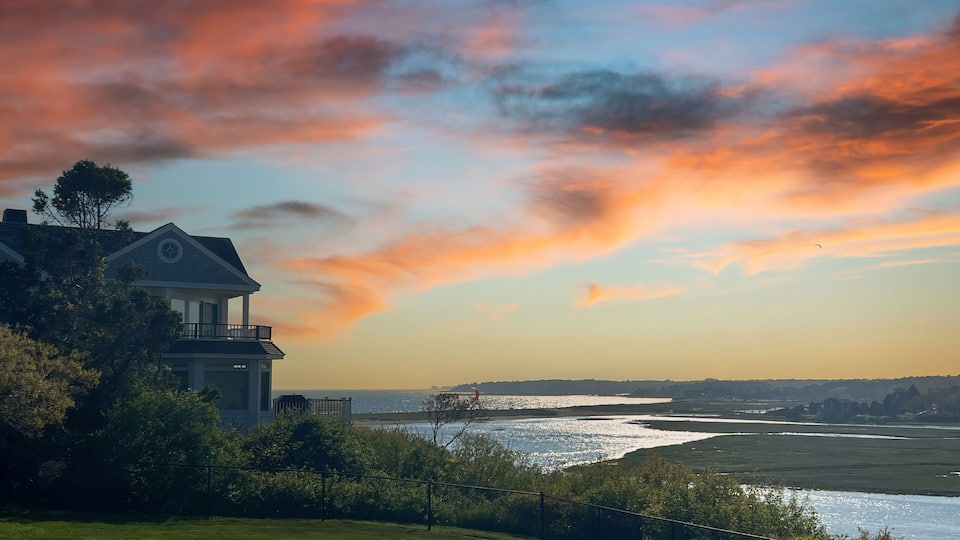 Cape Cod House at Sunset in Chatham, Massachusetts