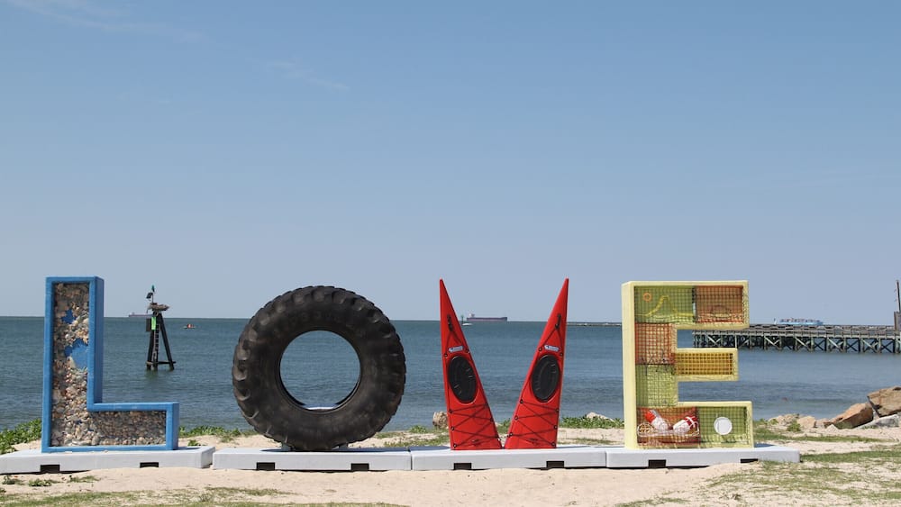 LOVEwork found at their public beach! Snap a photo and share it on social media #LOVEVA :)