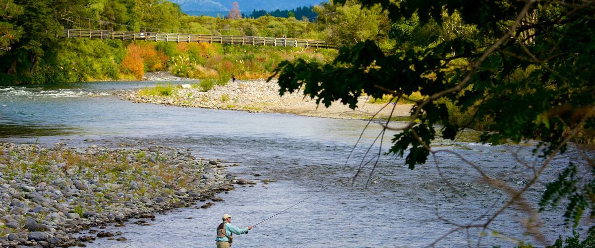Turangi qui includes riviĂšre ou ruisseau et pĂȘche aussi bien que homme