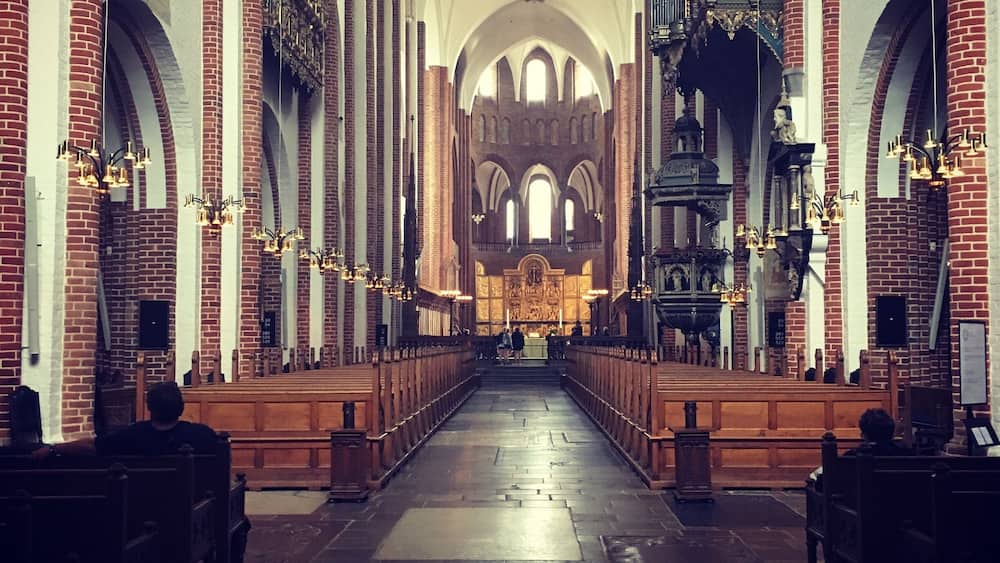 Inside Roskilde Domkirke, a UNESCO World Heritage Site