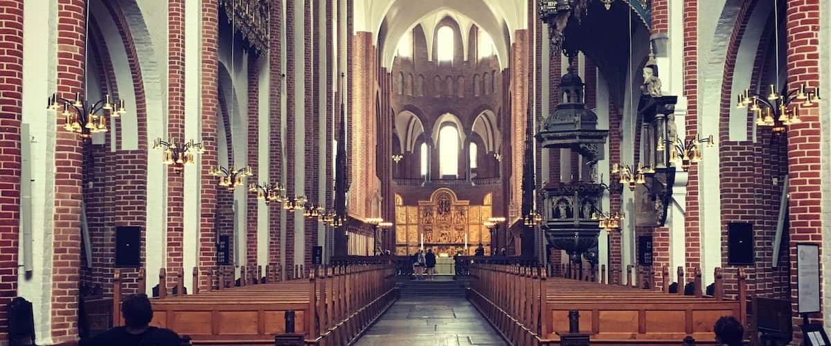 Inside Roskilde Domkirke, a UNESCO World Heritage Site
