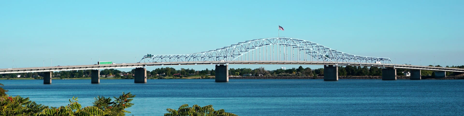 bridge over Columbia river in Tri-Cities Washington
