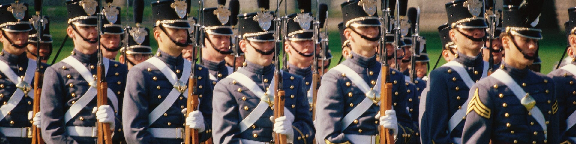 Soldiers standing at attention, Westpoint Military Academy