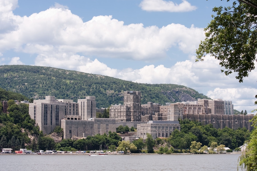 West Point Military Academy taken from across the Hudson River in Garrison, NY