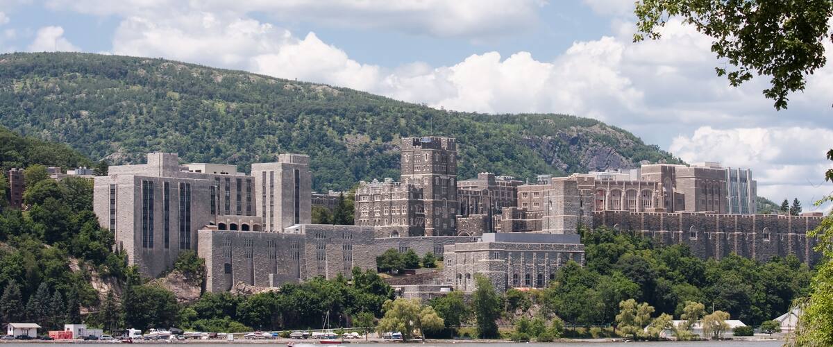 West Point Military Academy taken from across the Hudson River in Garrison, NY