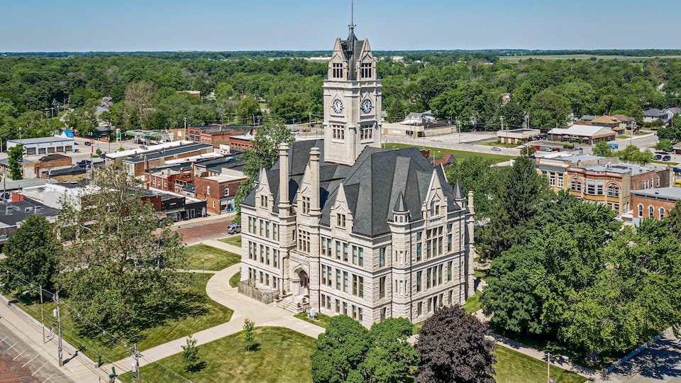 Jasper County Courthouse in Rensselaer, Indiana, United States.