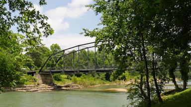 Side view of the War Eagle Mill bridge, a landmark in Rogers, and one of the most photographed in northwest Arkansas.