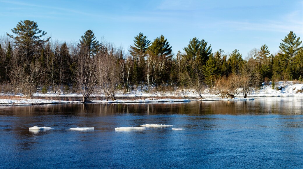 Wisconsin River in Merrill, Wisconsin starting to melt