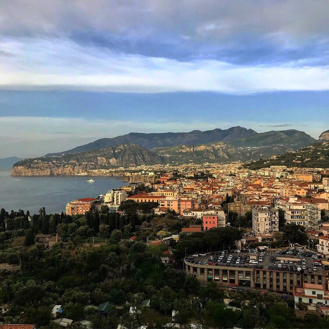 The view from our hotel  balcony in Sorrento Italy 