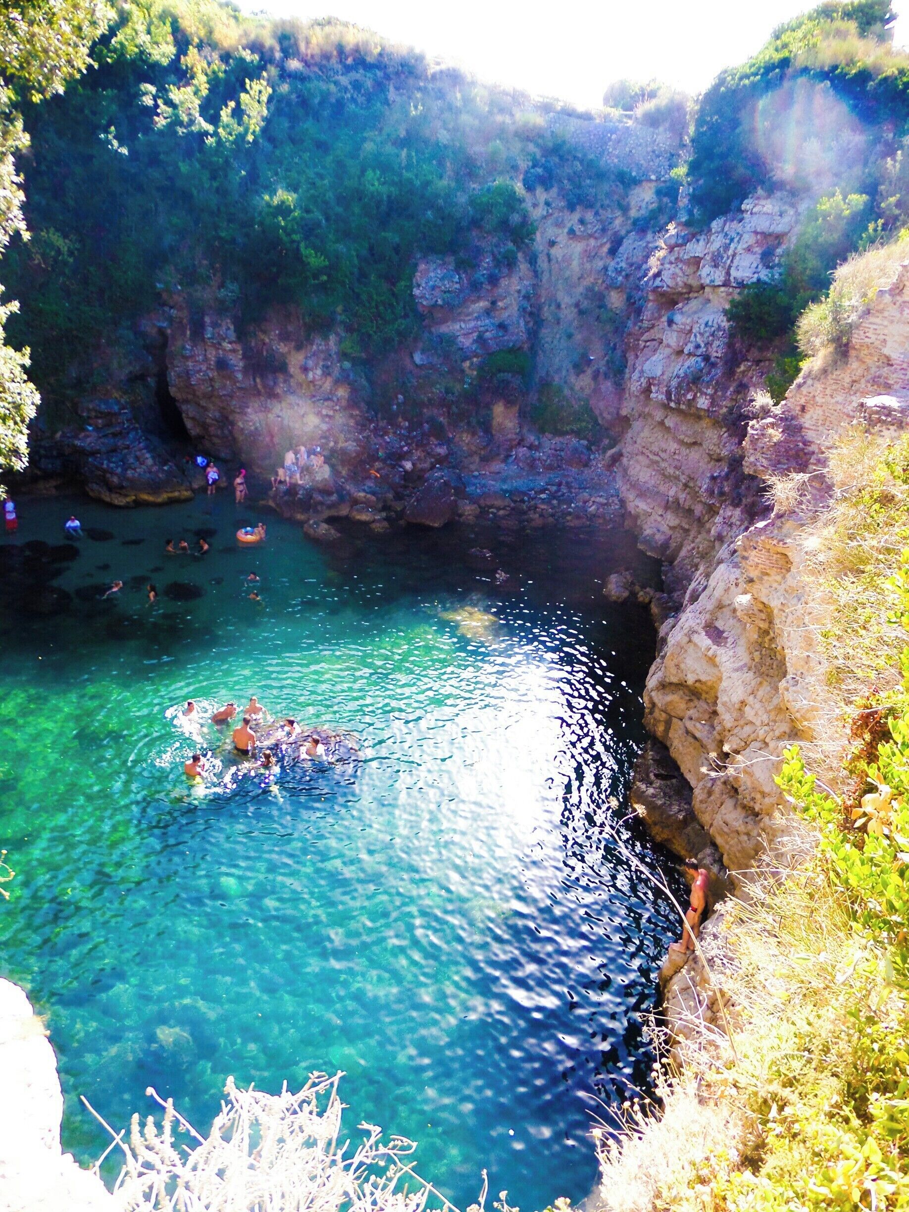Stunning swimming hole on the coast of Sorrento. There is a cave/hole in the rocks for you to swim through which brings you out into the sea. With its crystal clear waters, this was one of my favourite places to have enjoyed.